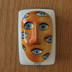 Sting Dubarry France Limoges "Mask" Limited Edition Trinket Box Eyes Maximalist